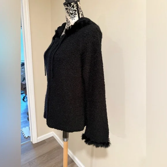 Vintage Rabbit Fur Trim Knit Jacket - Picture 3 of 8